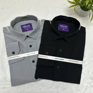 2 Pcs Shirt Combo (Black, Ash)