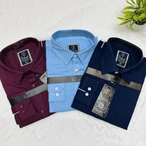 3 Pcs Shirt Combo (Merrun, Sky, Navy Blue) 