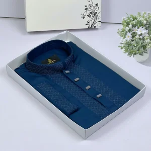 Premium Embroidered Panjabi Blue Color