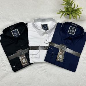 3 Pcs Shirt Combo (Black, White, Navy Blue)