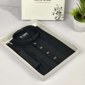 Premium Embroidered Panjabi Black Color