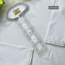 অরিজিনাল চায়না জাফরান স্টিচ পাঞ্জাবী..! - White