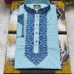 Premium Dhuti Cotton Panjabi - Sky Blue